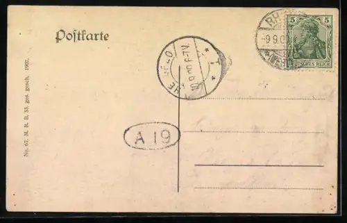 AK Rheine i. W., Emspartie im Geldscheinpassepartout