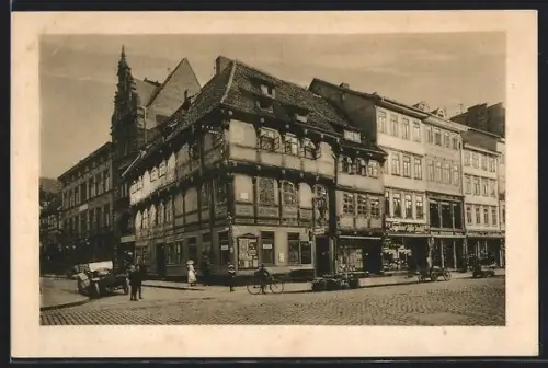 AK Göttingen, Ratsapotheke, gotischer Holzbau von 1510