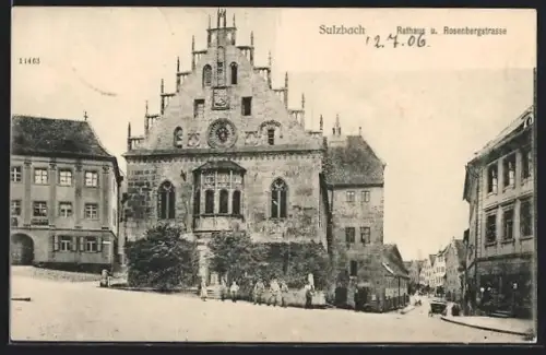 AK Sulzbach, Rathaus, Rosenbergstrasse