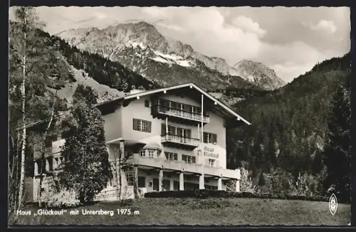 AK Berchtesgaden, Gasthaus Glückauf mit Untersberg
