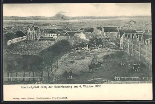 AK Friedrichstadt, Nach der Beschiessung am 4. Oktober 1850