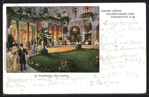AK Frankfurt a. M., Grand Hôtel Frankfurter Hof, Gartenansicht