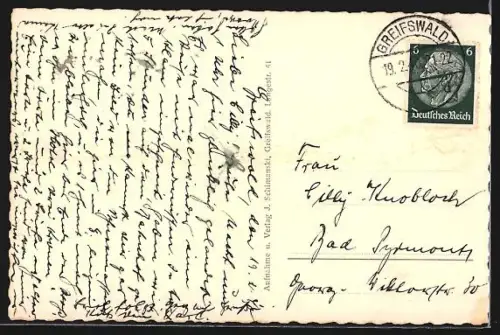 AK Greifswald, Markt mit Rathaus