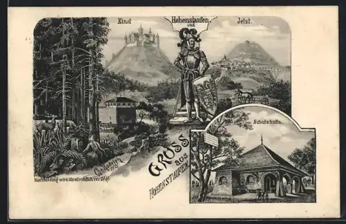 AK Hohenstaufen, Schloss Hohenstaufen einst und jetzt, Schutzhütte