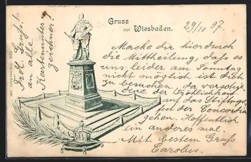 AK Wiesbaden, Kaiserdenkmal