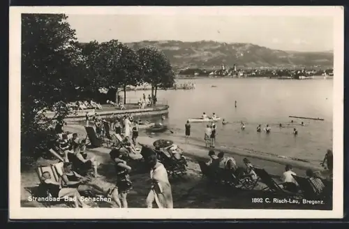 AK Bad Schachen, Badegäste im Stranbad