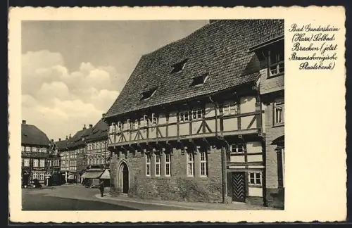 AK Bad Gandersheim /Harz, Solbad Bracken, jetzt Braunschweigische Staatsbank
