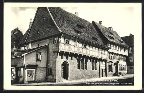 AK Bad Gandersheim /Harz, Bracken jetzt Braunschweigische Staatsbank