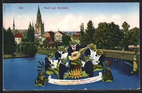 AK Konstanz, Brückenpartie mit Froschkapelle