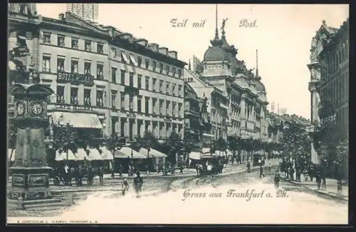 AK Frankfurt a. M., Zeil mit Post