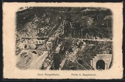 AK Eisenbach /Schwarzwald, Neue Murgtalbahn, Partie bei Rappenloch