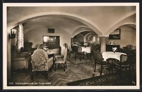 AK Schwärzenbach am Tegernsee, Gasthaus, Innenansicht