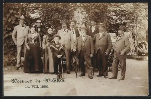 AK Wildbad, Wormser Gruppenbild 14. August 1899