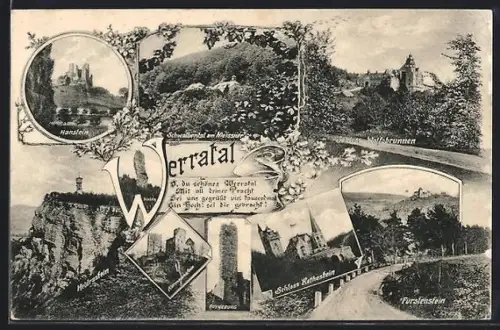 AK Hanstein /Werratal, Burg Hanstein, Schloss Rothestein, Fürstenstein, Schloss Wolfsbrunnen