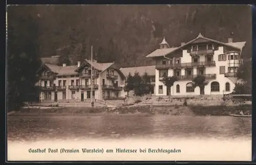 AK Berchtesgaden, Gasthof Post, Pension Warstein am Hintersee