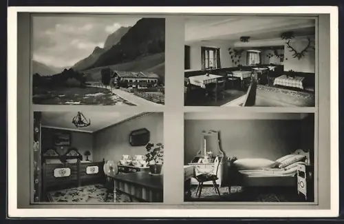 AK Ramsau, Gasthaus, Innen- und Aussenansicht