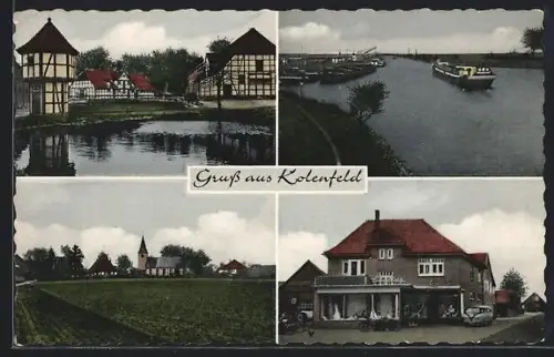 AK Kolenfeld, Fachwerkhäuser, Blick zur Kirche