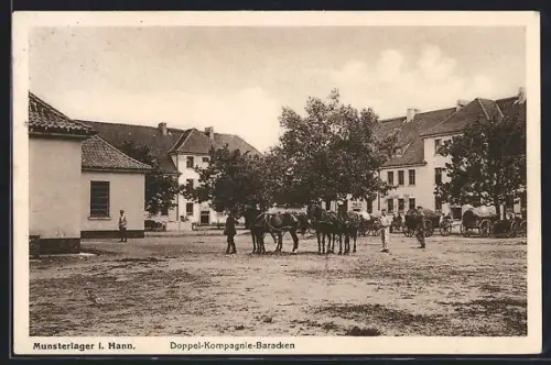 AK Munsterlager i. Hann., Doppel-Kompagnie-Baracken