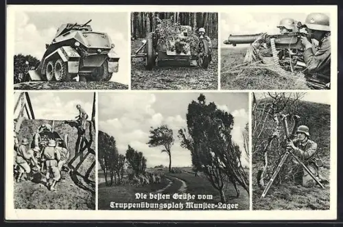 AK Munster-Lager, Truppenübungsplatz, Panzer, Soldaten bei Übungen