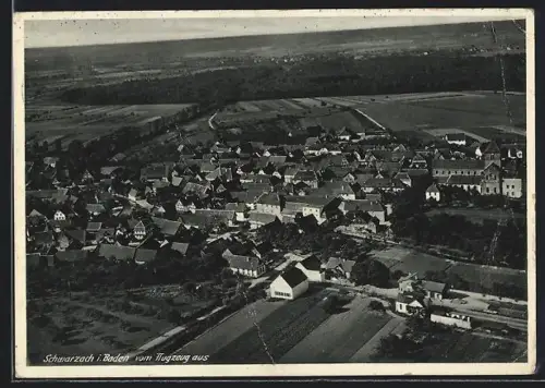 AK Schwarzach i. Baden, Vom Flugzeug aus