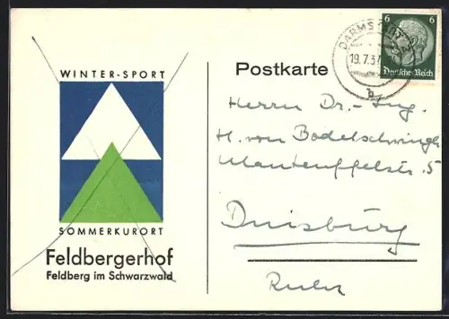 AK Feldberg im Schwarzwald, Feldbergerhof Wintersport- und Sommerkurort