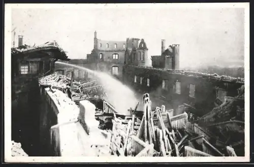 AK Stuttgart, Brandkatastrophe Altes Schloss, 21.-27. Dez. 1931