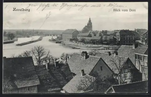 AK Havelberg, Blick vom Dom auf Stadt und Havel