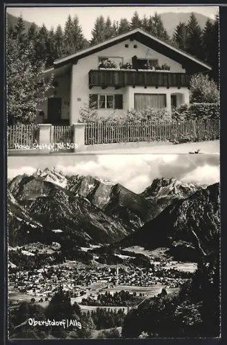AK Oberstdorf /Allg., Pension Haus Stetten, Totalansicht