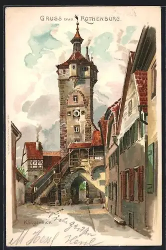 Lithographie Rothenburg, Klingenthor