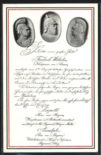 AK Landau /Pfalz, Denkmal- und Friedensfeier 1911, Festpostkarte, Friedrich Wilhelm v. Preussen, Leopold v. Bayern