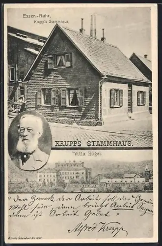 AK Essen-Ruhr, Krupp`s Stammhaus, Villa Hügel