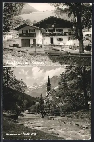 AK Ramsau, Gasthaus Edelweiss, Blick zur Reiteralpe