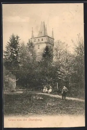 AK Dianaburg, Blick auf die Burg