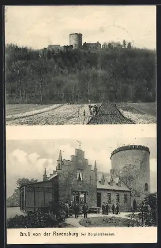 AK Borgholzhausen, Schloss und Gasthof Ravensburg