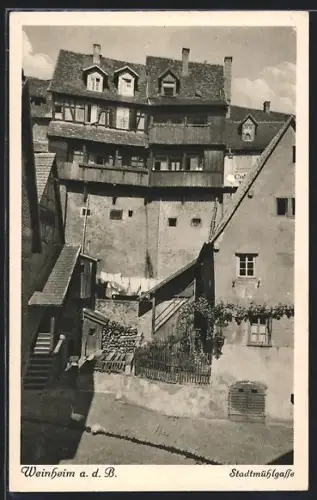 AK Weinheim a. d. B., Stadtmühlgasse