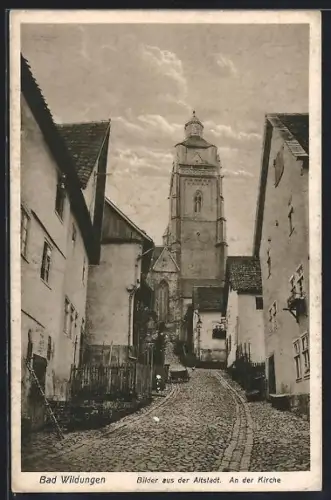 AK Bad Wildungen, Altstadt, an der Kirche