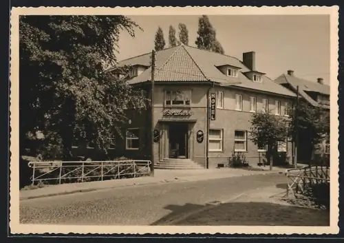 Foto-AK Munster, Hotel Borchers