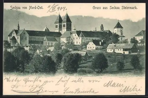 AK Seckau /Steiermark, Stiftsanlage von Nordost