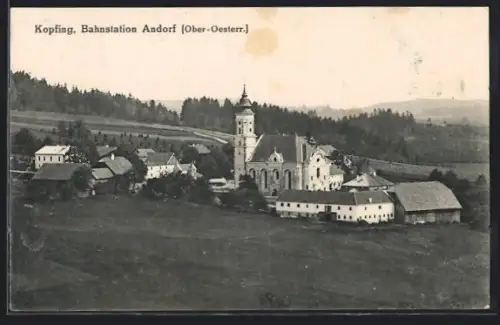 AK Kopfing /Ob. Öst., Blick zur Kirche