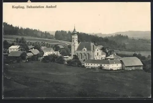 AK Kopfing im Innkreis, Ortsansicht mit der Kirche