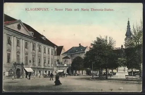 AK Klagenfurt, Neuer Platz mit Maria Theresia-Statue