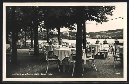 AK Reifnitz am Wörthersee, Strandhotel, Tische am See