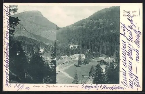 AK Hinterriss /Tirol, Forst- und Jägerhaus mit Vorderkopf