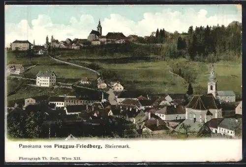 AK Pinggau-Friedberg /Steiermark, Panorama mit Kirche
