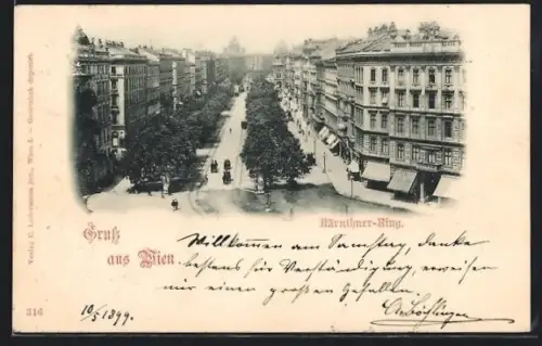 AK Wien, Kärnthner-Ring aus der Vogelschau