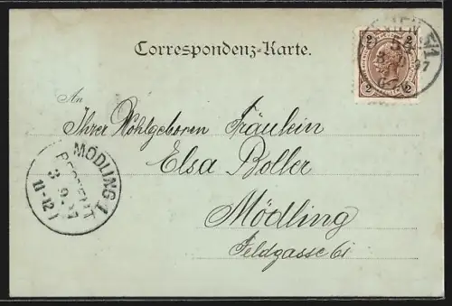 Mondschein-AK Wien, Panorama vom Rathaus