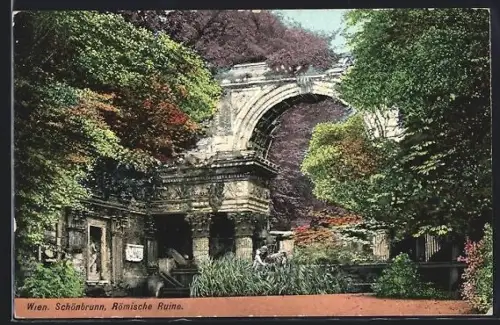 AK Wien, Schönbrunn, Römische Ruine
