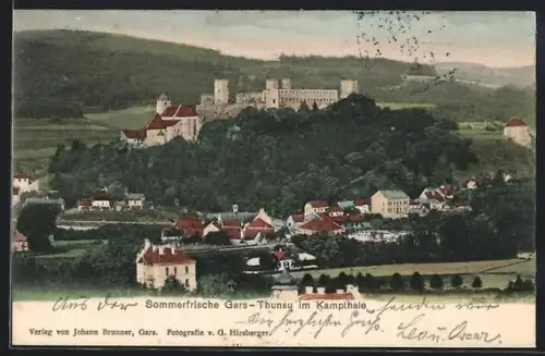 AK Gars-Thunau im Kampthale, Panorama mit Schloss und Kirche