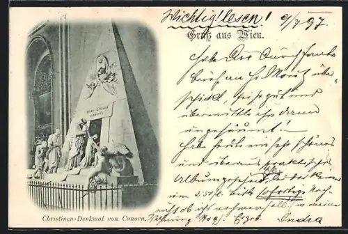 AK Wien, Christinen-Denkmal von Canova