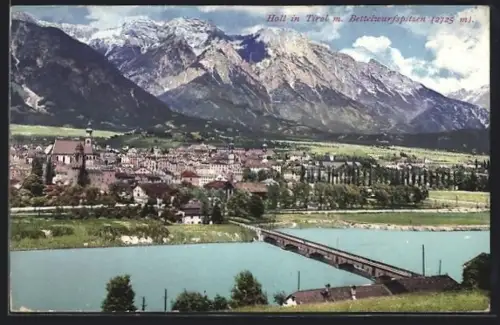 AK Hall in Tirol, Panorama mit Bettelwurfspitzen